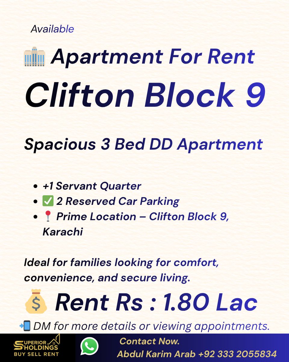 karimji001's tweet photo. Contact Now
📞 +92 333 2055834
Superior Holdings
💼 Your Trusted Real Estate Partner.
#DHAProperty #Phase8 #KarachiRealEstate #PlotForSale #DHAPhase8 #InvestmentOpportunity #PropertyByHammad #PropertyByHammad #DHAPhase6 #KarachiRealEstate #LuxuryBungalow #BrandNewBungalow https://t.co/2oQmmFMKAK