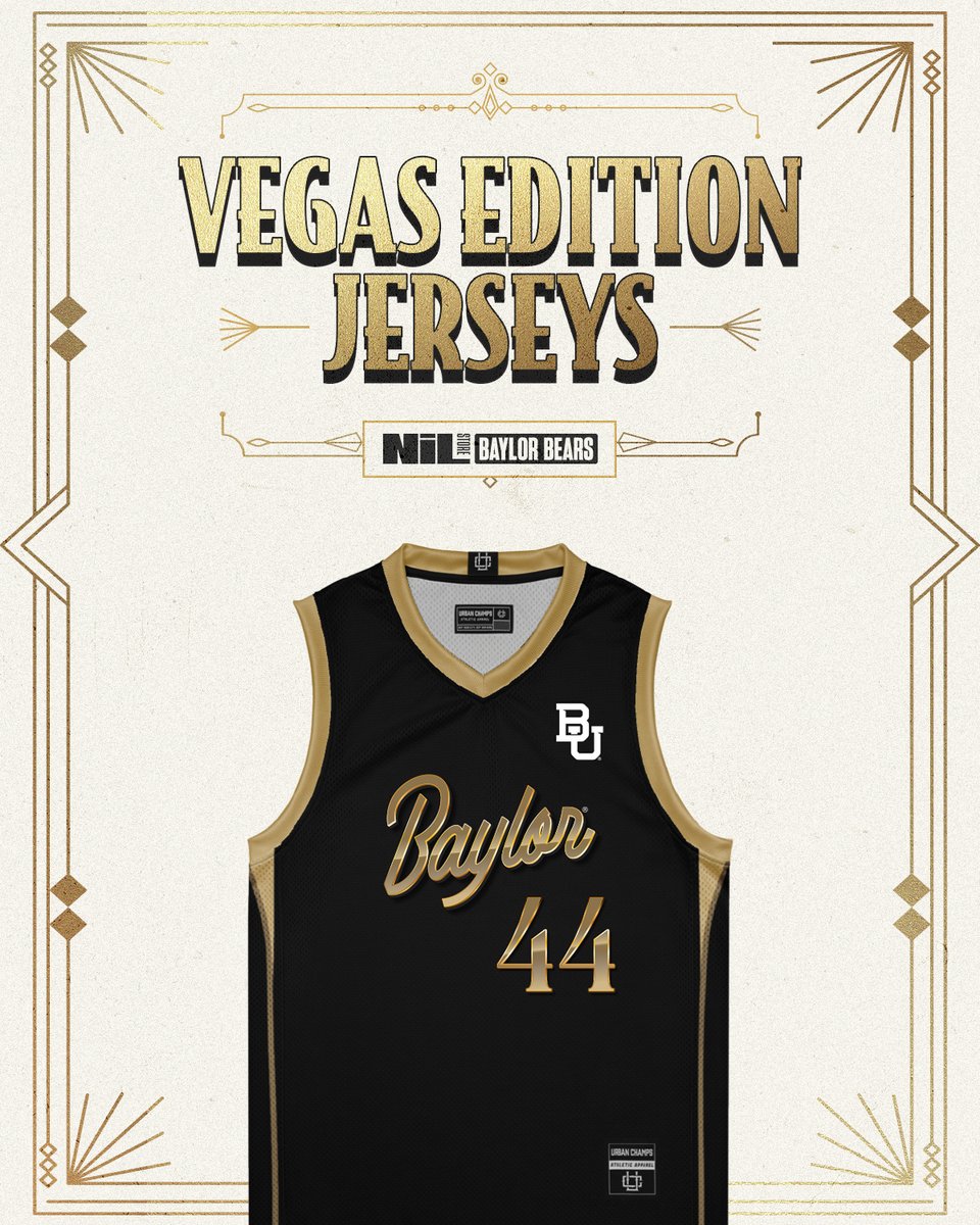 Baylor x Sin City. 

Our Vegas Edition Jerseys are here just in time for <a href="/BaylorMBB/">Baylor Men’s Basketball</a>'s trip to the Entertainment Capital of the World!

Shop today and find your player that you want rep: nil.store/nil/collection…