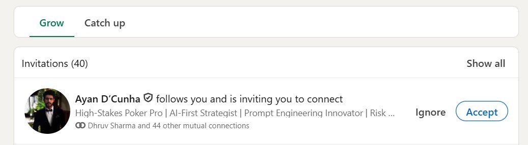career update: got this connection request on linkedin 🤩
