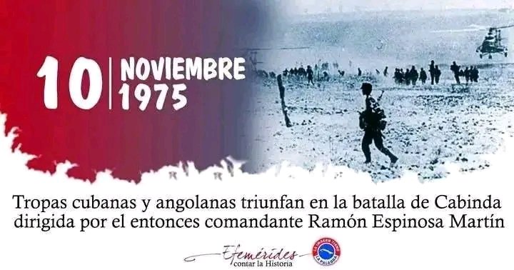 La Batalla de Cabinda se  distinguió por la presencia activa de los militares cubanos 🇨🇺, un factor que dejó un legado histórico y representa un legado de la colaboración cubana en Angola.
#CubaViveEnSuHistoria
#15AñosArtemisa
<a href="/DiazCanelB/">Miguel Díaz-Canel Bermúdez</a>
<a href="/DrRobertoMOjeda/">Dr. Roberto Morales Ojeda</a> 
<a href="/PartidoPCC/">Partido Comunista de Cuba</a> 
<a href="/MinfarC/">Minfar_Cuba</a>