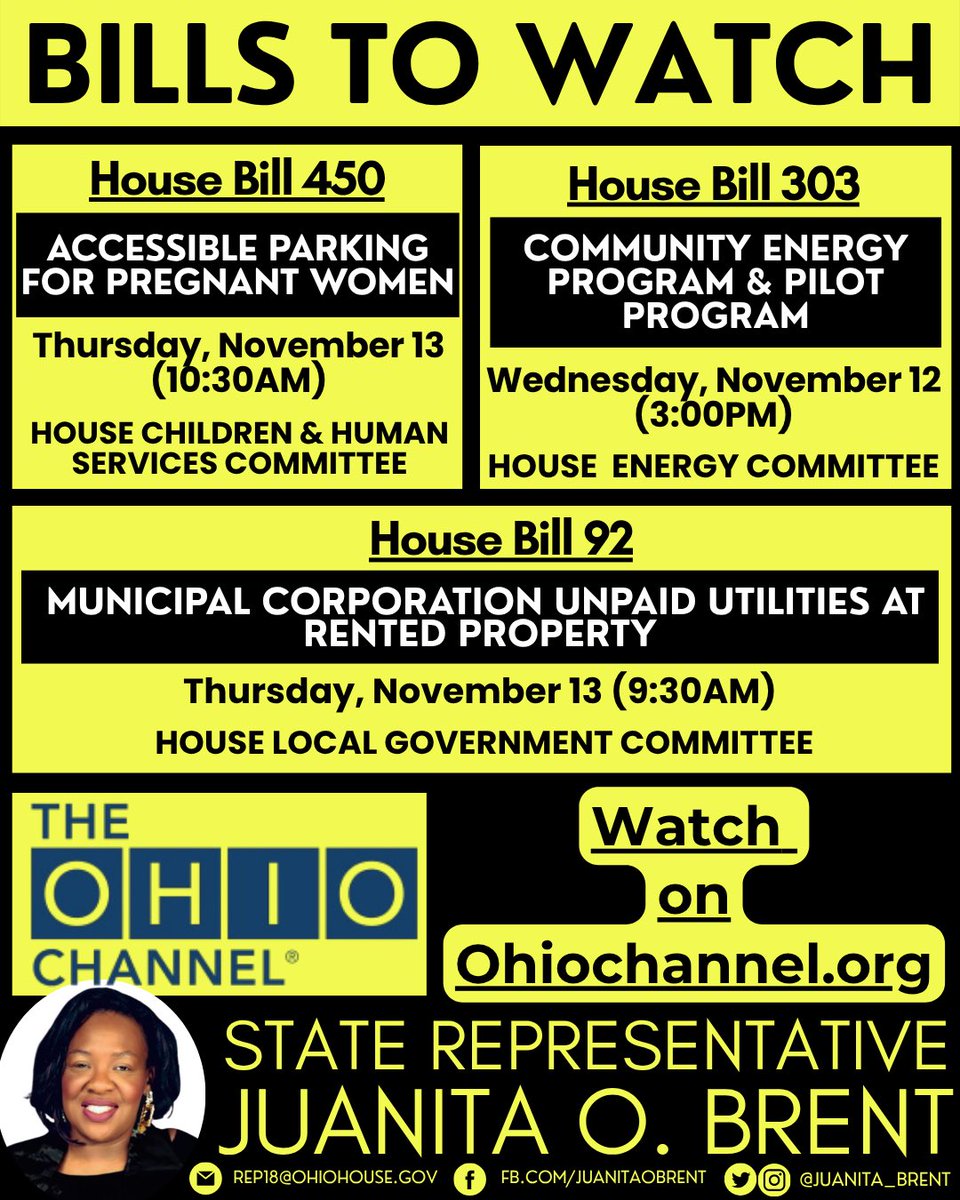 Juanita_Brent's tweet photo. #BillsToWatch at the Ohio House utilize OhioChannel. https://t.co/Y0P7nbQv6s