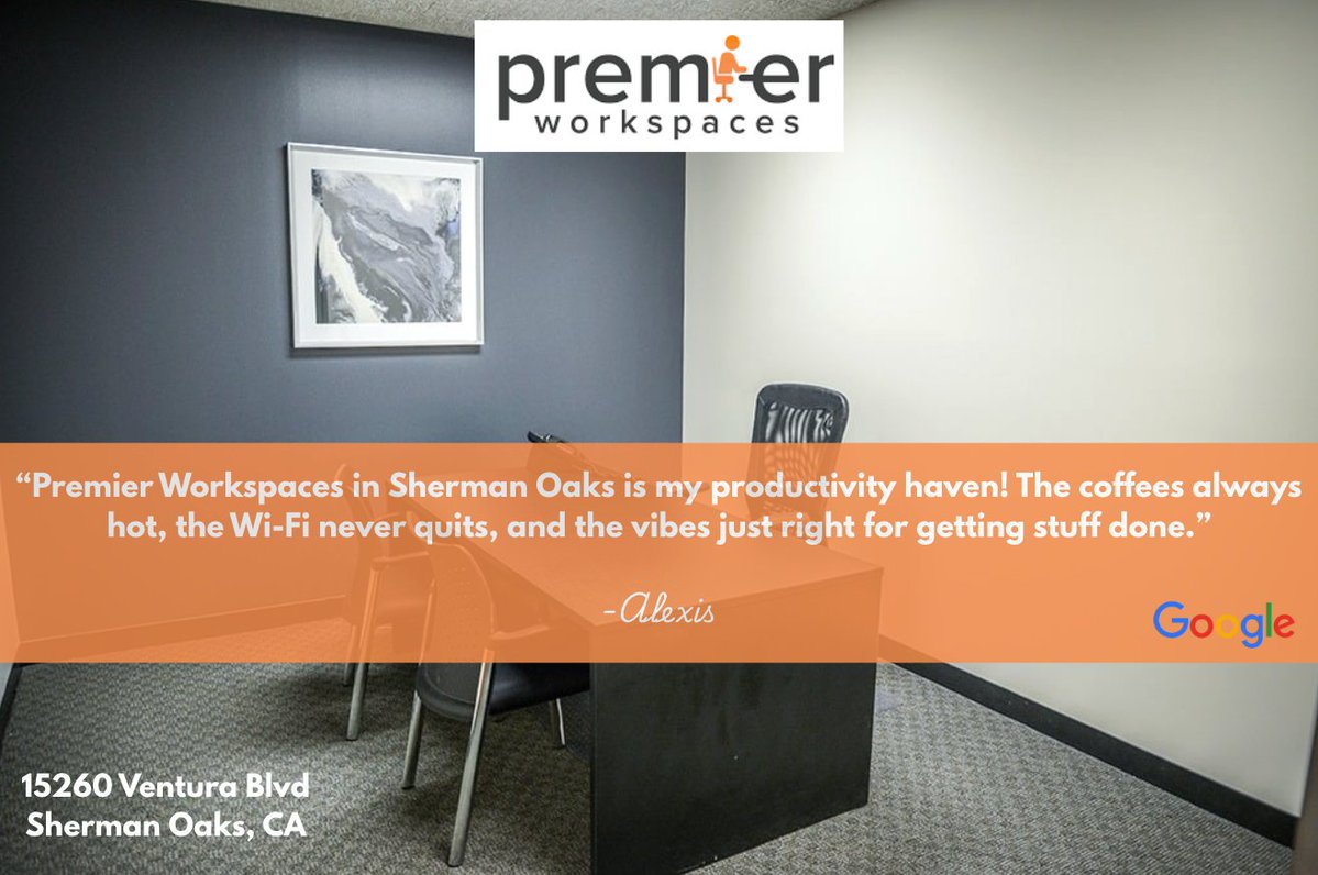 PWSpaces's tweet image. This review really vibes for our Sherman Oaks executive suite. Thanks Alexis!
premierworkspaces.com/california/she…

#virtualoffice #coworking #WorkspacesThatWork  #privateoffices  #moveinready  #GoodReview #shermanoaksofficespace
