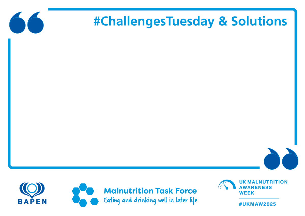 MalnutritionTF's tweet photo. It's #ChallengesTuesday & Solutions tomorrow.
Download a selfie graphic and share the challenges you face in helping older people stay well-nourished and hydrated. Let’s raise awareness, spark ideas, and work together to find solutions.
Download here: https://t.co/uo2WyhpbC1 https://t.co/3KPyAzaqrQ