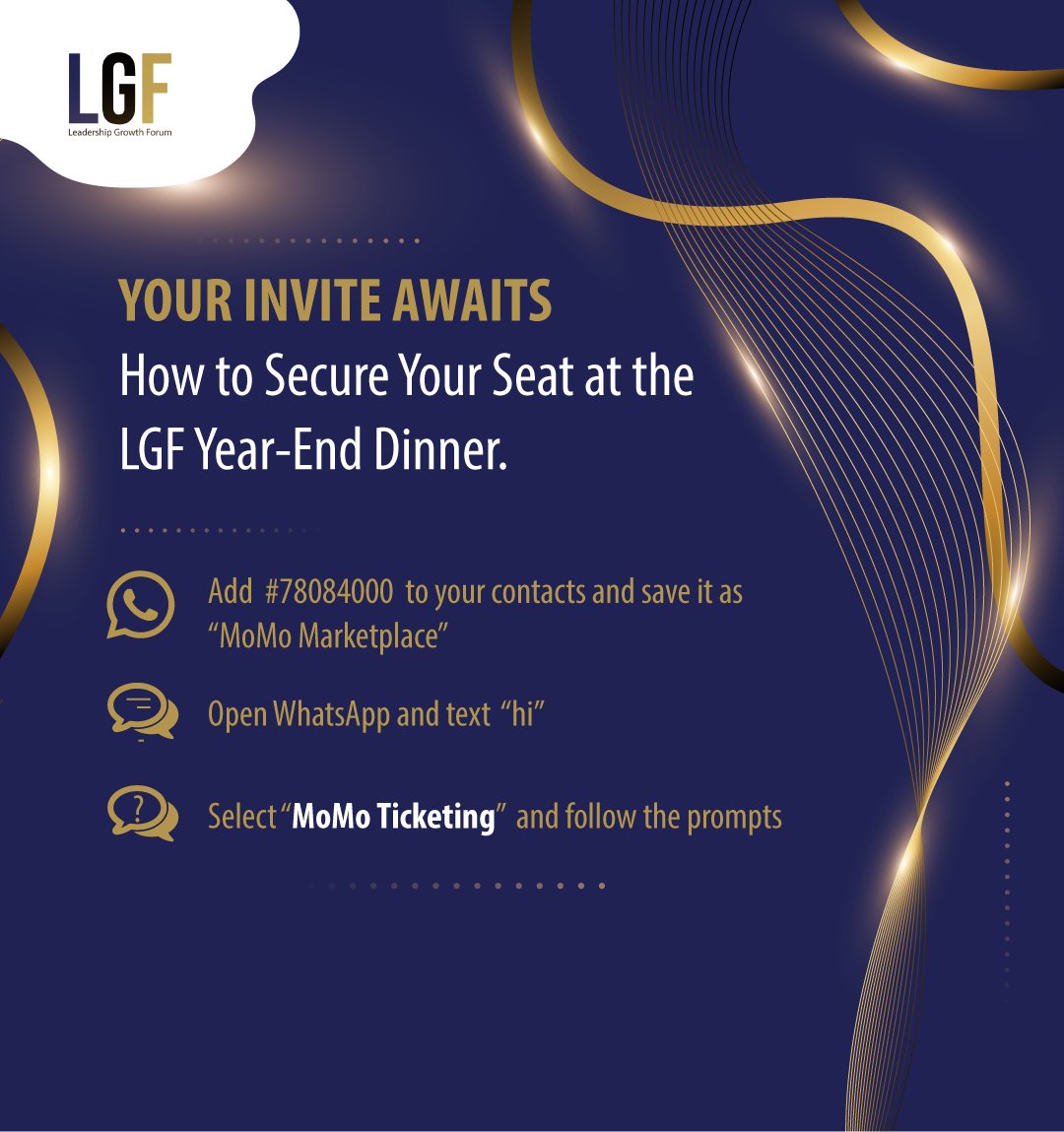 Leadership_GF's tweet photo. Here’s how to secure your seat at the Year-End dinner where we will be presenting legacy case studies, celebrating 2025, and honoring leaders who have contributed positively to the local business, education and development landscape✨ See posters for details. https://t.co/wltd2F06xT