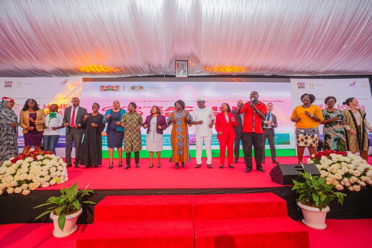 CSBeatriceMoe's tweet photo. Today, I had the honour and pleasure of welcoming participants to the 25th East African Community (EAC) Micro, Small and Medium Enterprises (MSMEs) Trade Fair being held at the Uhuru Gardens, Nairobi.

Kenya is hosting this event, held on a rotational basis, at a time when it has been honoured as the Chair of the East African Community having hosted the 19th edition in 2018 in Eldoret City. 

The Trade Fair has made impressive steps over the last 25 years since the first one that was held in Arusha, Tanzania in 1999.

Out of recognition of the important role that MSMEs play in socio-economic development, the Treaty establishing the East African Community in Article 80 (1)(c) commits EAC Partner States to take measures to facilitate the development of small and medium scale industries, including mainstreaming them in intra-regional value chains.

Present were Hon. Dr. Wycliffe Oparanya, Cabinet Secretary for Cooperatives and MSMEs Development; Mercy Wanjau, Secretary to the Cabinet; Principal Secretaries Ms. Susan Mangeni (MSMEs Development), Ms. Regina Ombam (Trade); Dr. Caroline Karugu (EAC Affairs), Prof. Shaukat Abdulrazak (Science, Research and Innovation); Ms. Annette Ssemuwemba, Deputy Secretary General, EAC; H.E, Stephen Jackson, UN Resident Coordinator for Kenya; Pamela Coke-Hamilton, Executive Director of International Trade Centre; Mr. Wamkele Mene, Secretary General, AfCFTA; Ms. Elizabeth Wassuna, Banking Director, ABSA; Ms. Irene Omogi, Head of Component for Promotion of Self-employment and Entrepreneurship at GIZ; Mr. Raymond Molenje, Chief Executive Office, Kenya Bankers Association; Ms. Roselyn Ngeno, Senior Investment Officer, AfCFTA Secretariat among other key dignitaries.