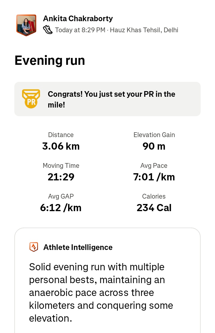 chakroAK's tweet image. So I recently started running and took a challenge to do it for 100 days. Yesterday was my first run and today is the 2nd. 
#DAY2 of #100Daysofrunning
#running #strava