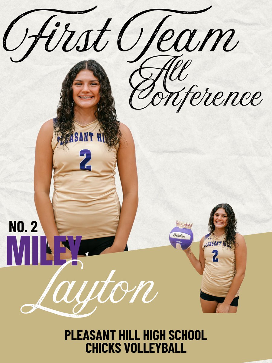 PHHSCHICKSVB's tweet photo. Huge shoutout to our Chicks Volleyball MRVC All-Conference recipients! 💜💛

1st Team All Conference- Laney Rowe 
1st Team All Conference- Miley Layton 
Honorable Mention- Matti Manford 
Honorable Mention- Charlee Hurlock

@PHHSActivities https://t.co/p7EHwZwho1