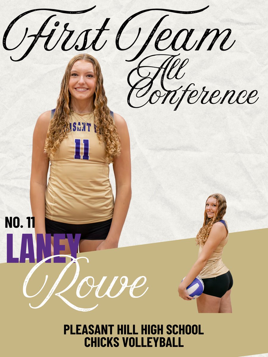 PHHSCHICKSVB's tweet photo. Huge shoutout to our Chicks Volleyball MRVC All-Conference recipients! 💜💛

1st Team All Conference- Laney Rowe 
1st Team All Conference- Miley Layton 
Honorable Mention- Matti Manford 
Honorable Mention- Charlee Hurlock

@PHHSActivities https://t.co/p7EHwZwho1