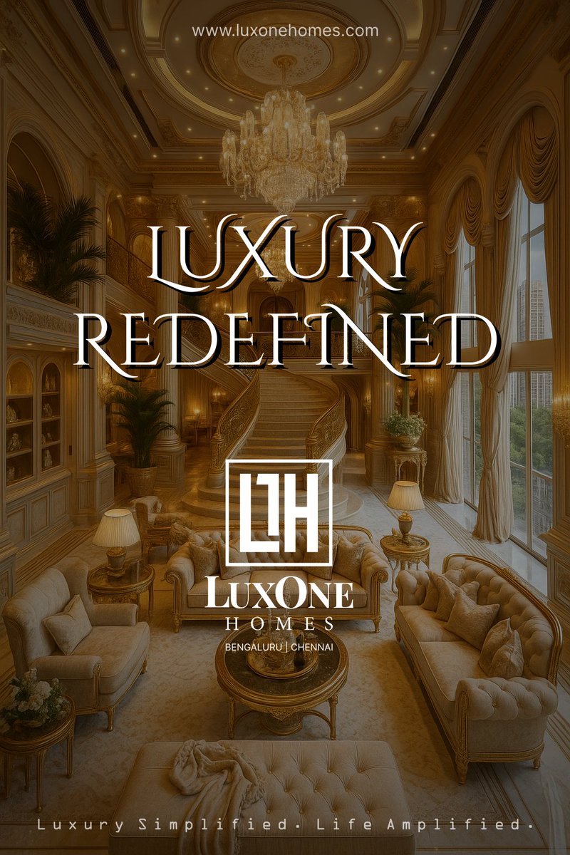 LuxOneHomes's tweet photo. Luxury Redefined.
Every masterpiece begins with a vision. Ours-to redefine how luxury feels.

Follow @LuxOneHomes and stay tuned for more luxury redefined in Bengaluru (KA) &amp; Chennai (TN)

#LuxuryLiving #LuxOneHomes #BangaloreLuxury #ChennaiLuxury #LuxuryRedefined #luxuryhomes https://t.co/tzFetjn1ln