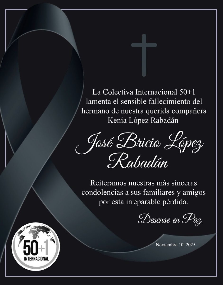 Con profundo respeto y sincero pesar, expresamos nuestras condolencias a nuestra compañera y aliada Dip. <a href="/kenialopezr/">Dra. Kenia López Rabadán</a> y a su apreciada familia, por el sensible fallecimiento de su hermano
José Bricio López Rabadán.

Les abrazamos con solidaridad y cariño.