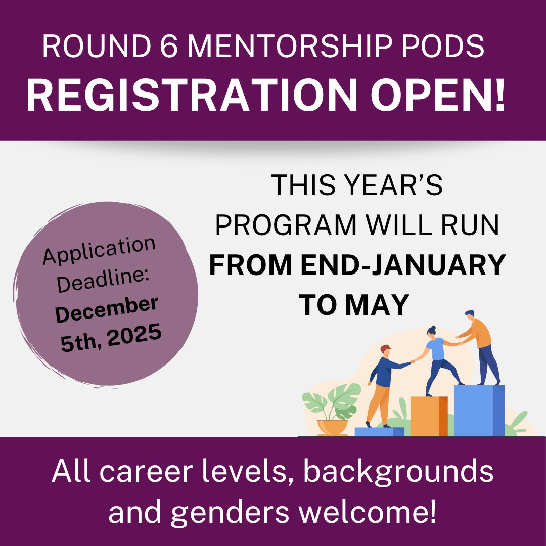 FemalesInMS's tweet photo. Registration for the Round 6 of Mentorship Pods is now OPEN!

More info👉https://t.co/xTsfMoeKs4
Registration 👉 https://t.co/UKUUUetFyO https://t.co/Eeo7jTZVgB