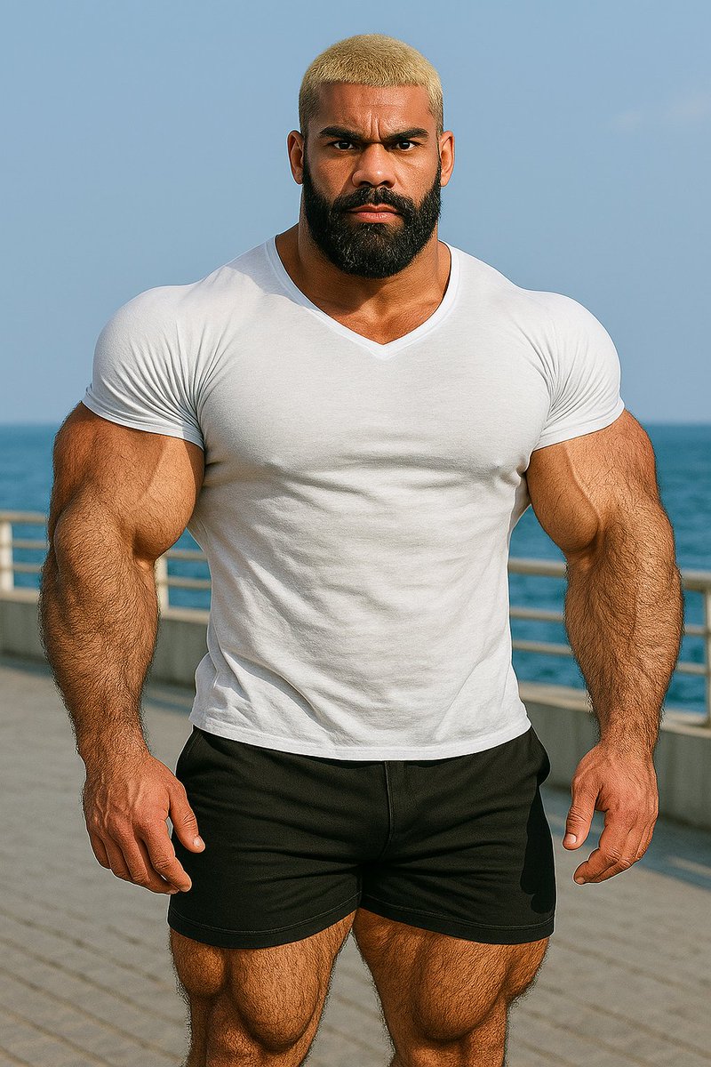 MuscleMenMass's tweet photo. #ai #aigenerated #gay #muscle #malemuscle #bara #hunk #bodybuilder #hairy #beard https://t.co/5XWnTWVaTZ