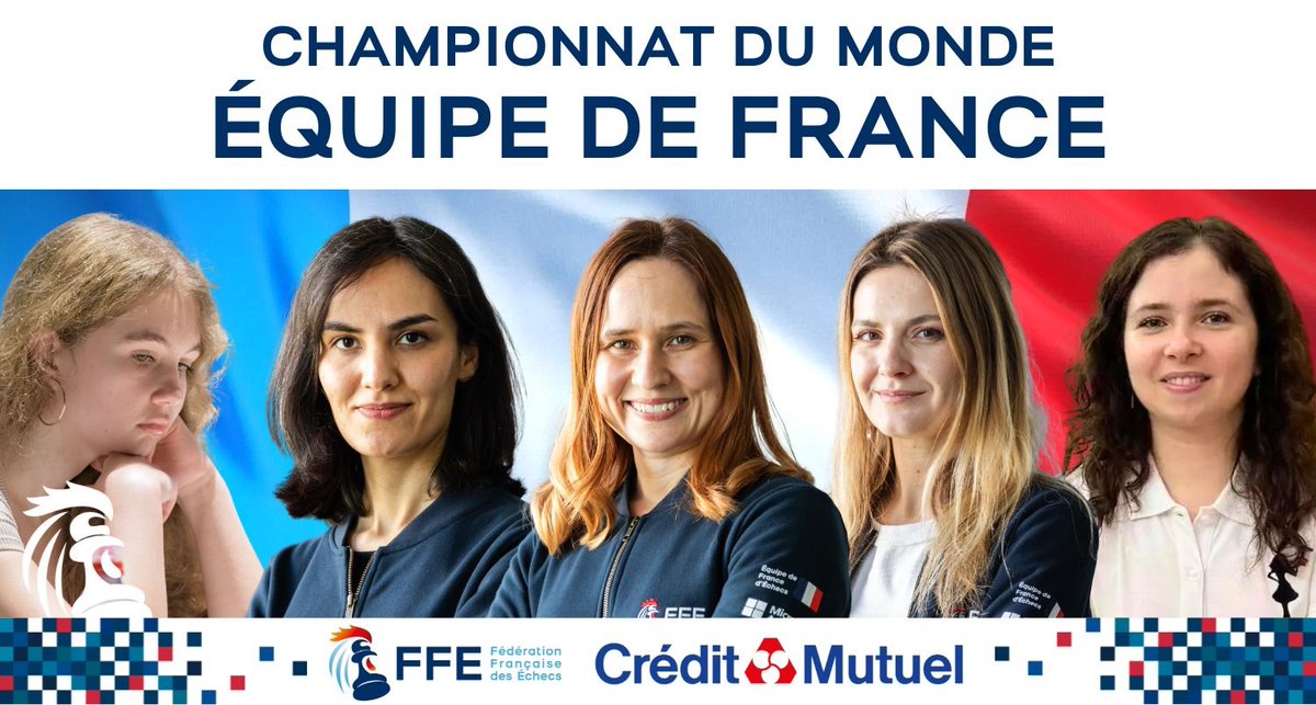CreditMutuelDLE's tweet image. ♟️L&apos;Espagne attend l&apos;équipe de France féminine d&apos;échecs pour les championnats du monde par équipes.

🥉Médaillées de bronze en 2023, les Bleues rêvent d&apos;un nouveau métal.

💪12 équipes face aux échiquiers, dont la Géorgie, championne en titre, les États-Unis et le Kazakhstan,…