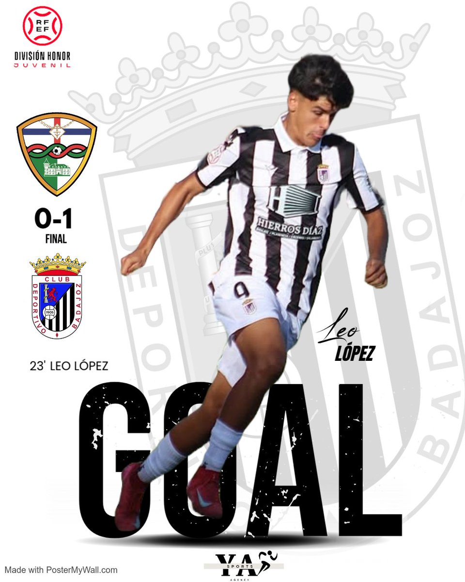 agenciayasports's tweet photo. 🎯 Un gol de Leo tras un cabezazo en el 23' dio una gran victoria al Badajoz
en la #divisióndehonorjuvenil
🙌🏼 Eres enorme Leo
Tu trabajo es espectacular
Vamos a por más
#gol #cdbadajoz #futboljuvenil #juvenildh #teamyasportsagency #yasportsagency #fifaagent #dhj #dhgrupo5 https://t.co/N1F7WpqyIj