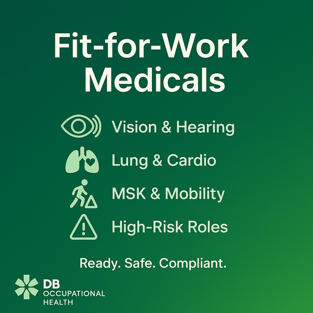 dbocchealth's tweet image. Fit-for-Work medicals keep people safe &amp;amp; capable on-site ✅
We check:
• Vision &amp;amp; hearing
• MSK &amp;amp; mobility
• Cardiovascular &amp;amp; vitals
• Role-specific clearance (heights, machinery)

✅Learn More:  dbocchealth.com/service/fit-fo…

#FitForWork #OccupationalHealth #SafetyFirst #HSE