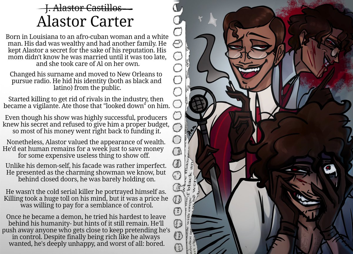 RamRam_162's tweet image. My human Alastor lore,, he&apos;s um doing just fine!! 
#AlastorHazbinHotel #Alastor #humanalastor