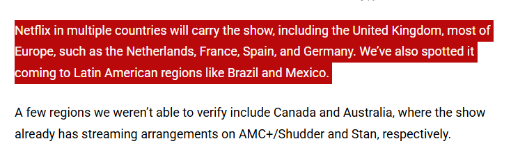 mi gente latino! talamasca is being released on netflix instead of prime video on december 1st 👀