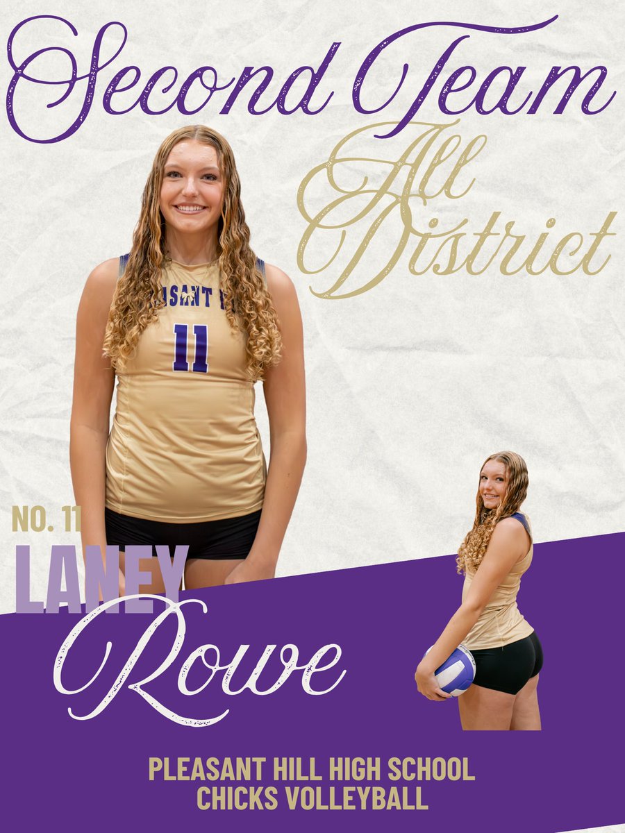 PHHSCHICKSVB's tweet photo. Big congratulations to our Chicks Volleyball MRVC Class 4 All-District recipients!💜💛🏐

1st Team All District- Miley Layton 
2nd Team All District- Laney Rowe 
2nd Team All District- Matti Manford 

@PHHSActivities https://t.co/mJ5aqJCsj5