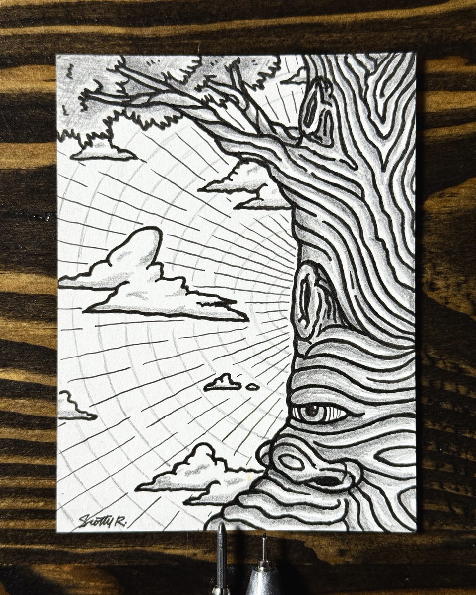 GM to those having fun despite the news telling you the world is ending.

I'm starting a new morning routine where I prioritize drawing for me solely for fun.

Here's what I came up with during the <a href="/GuidesPFP/">GUIDES</a> morning Space.🌳

Now it's time for freelance and coaching calls.🤝