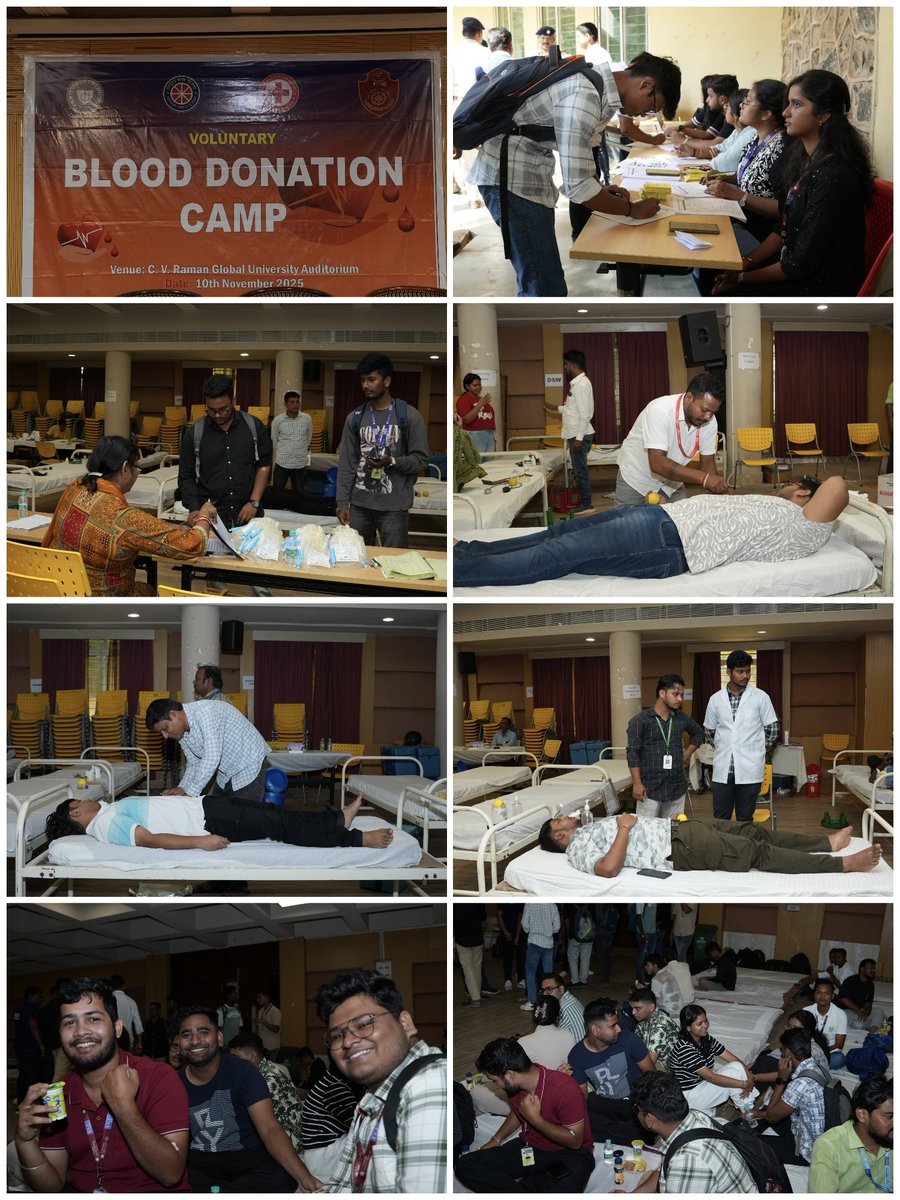 dcpbbsr's tweet photo. From online safety to saving lives...
C.V. Raman Global University showed true spirit through a Cyber Awareness Drive and Blood Donation Camp. Together for a safer tomorrow.
#CyberSafeOdisha #BeAwareBeSafe #WeCareWeDare #BBSRCyberRath
#StopVerifyBeSecure https://t.co/GmYzayZV2V
