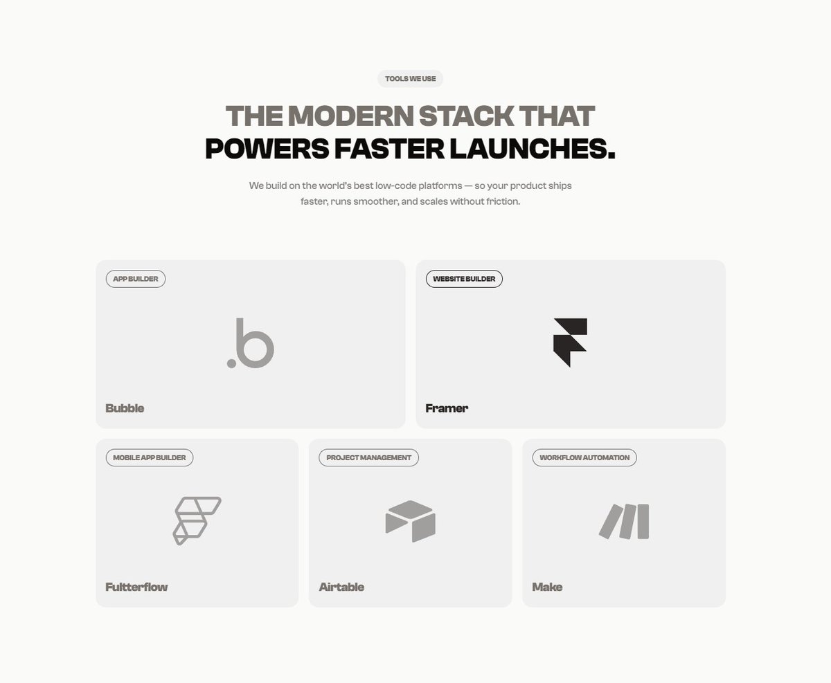 Simple tech-stack section for upcoming template.