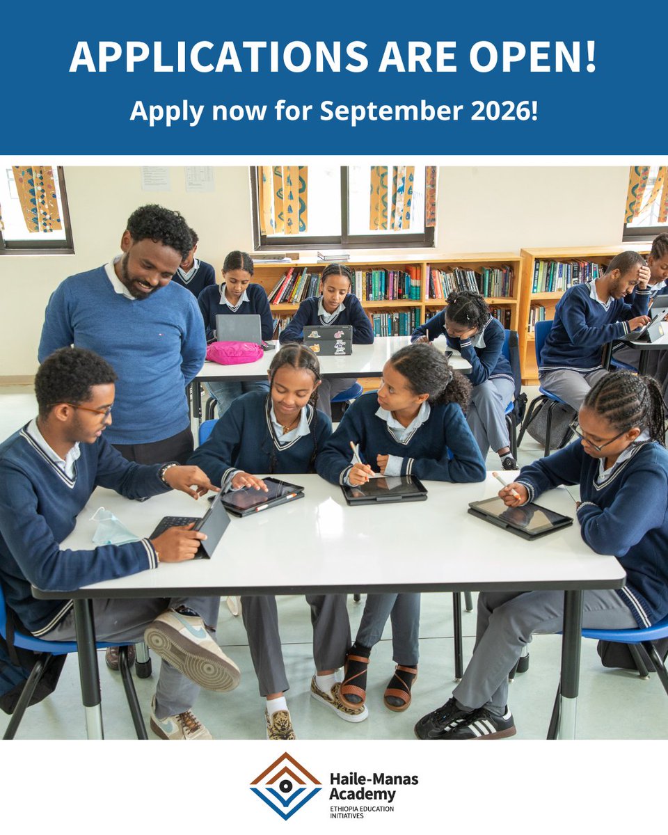 Applications for the Sep 2026 academic year are open now!
Haile-Manas Academy is a boarding school for high-achieving students in Grades 9 through 12. 
Apply now at hmacademy.org/applytohma!  We look forward to receiving your application!