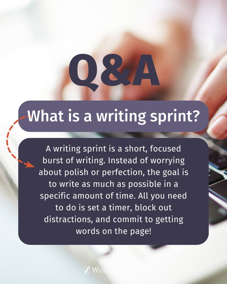 writing_mastery's tweet image. Are you using writing sprints to write your novel this month? Learn more about how to boost your writing productivity in our latest blog post! vist.ly/4dp7k #WritingTips #FastDrafting