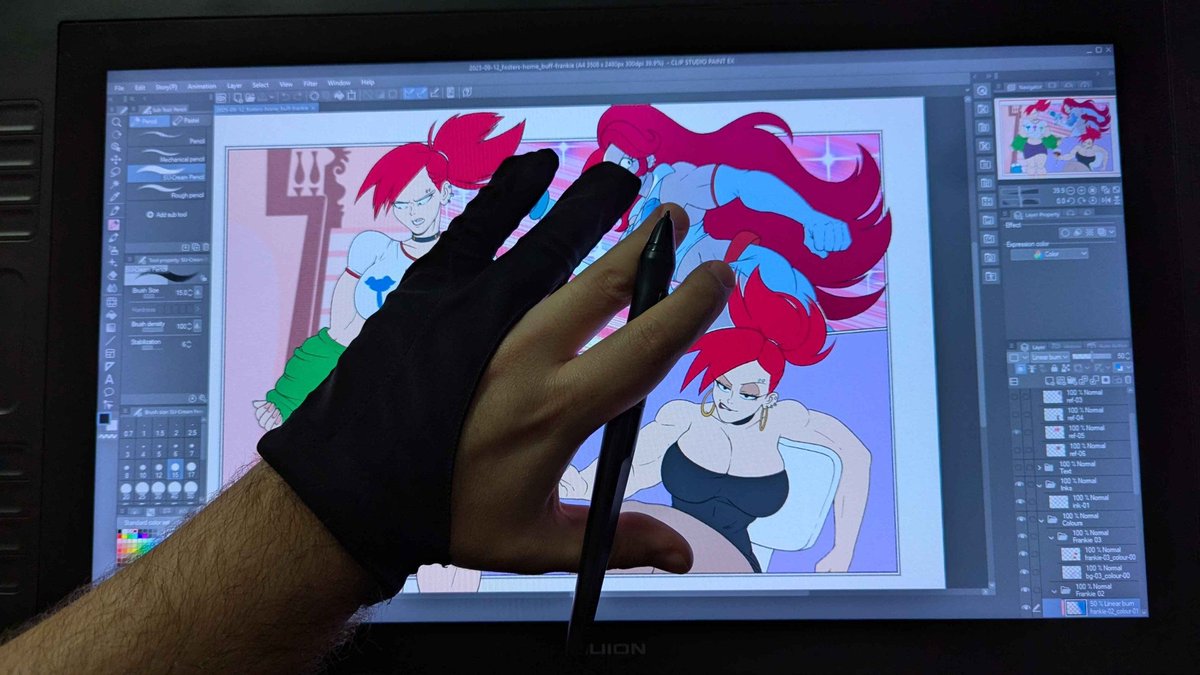 「The art vs. the artist's (tiny) hand」|Aaron Schmitのイラスト