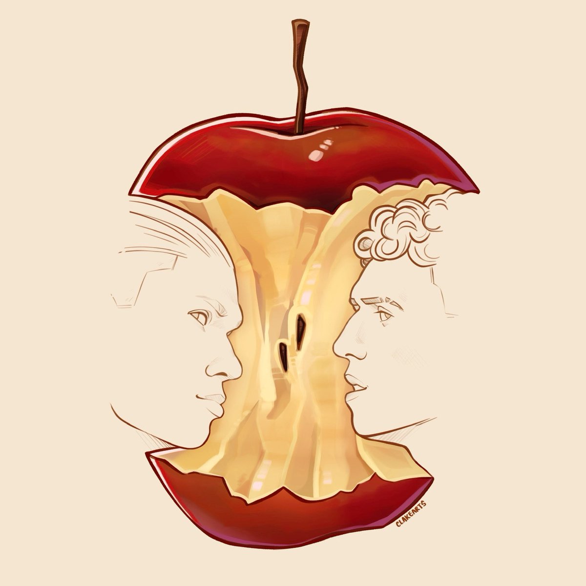 clakearts's tweet image. an apple a day keeps the reds away