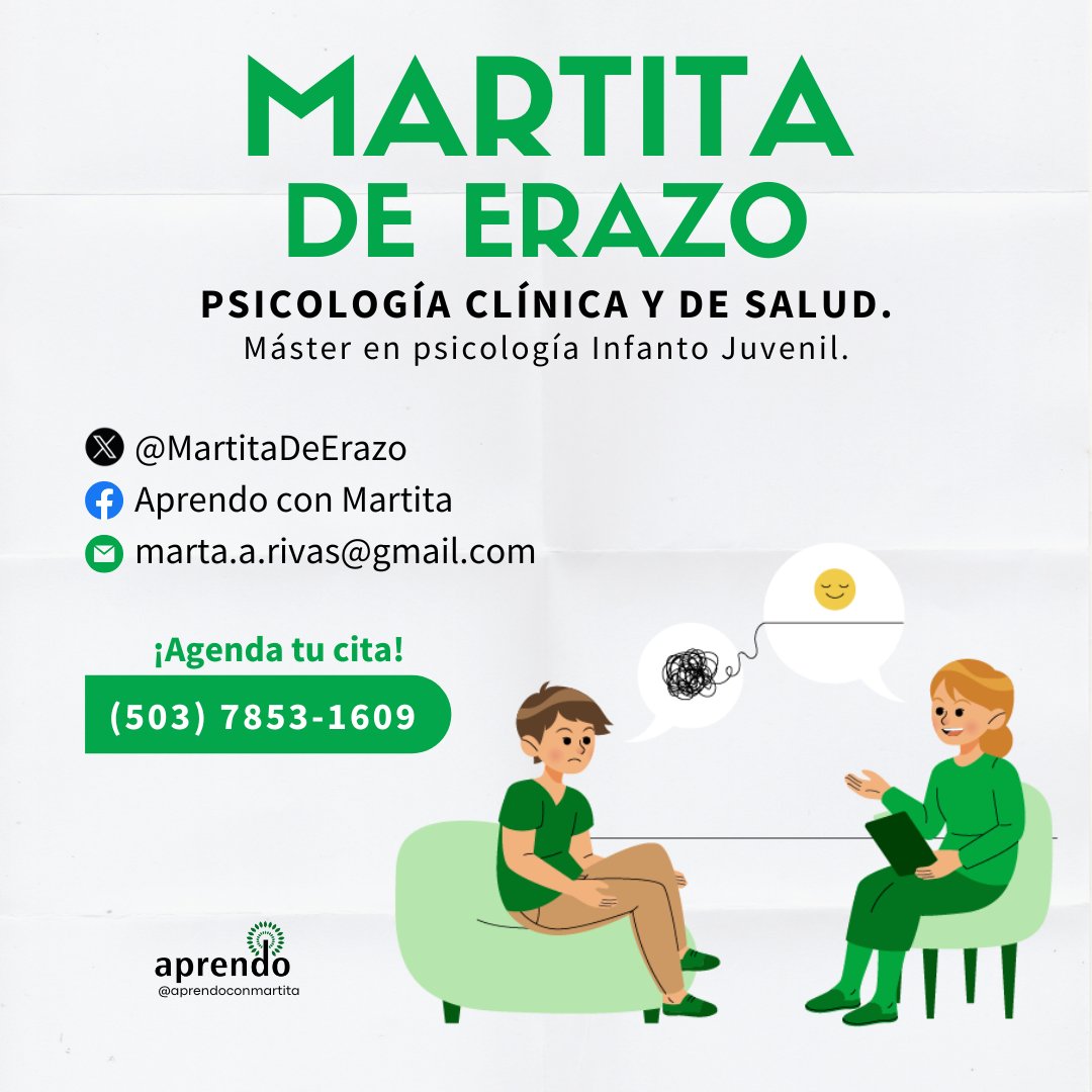 ¿Notas cambios en emociones o aprendizaje? 💛 Acompaño a tu hijo con orientación respetuosa y cercana 👩‍🏫🌱

📲 Agenda al: 7853-1609

#CrianzaConAmor #AprendoConMartita