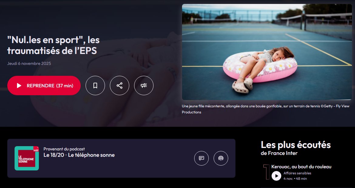 coachouicoachv2's tweet photo. Ce jeudi 6 novembre, "Le téléphone sonne" a produit une émission intitulée ""Nul.les en sport", les traumatisés de l’EPS", qui donne la parole à des personnes traumatisées par les cours de l'EPS dans leur enfance. 

Examinons ensemble ce moment de radio ⏬

1/25 https://t.co/1fudbEYfoJ