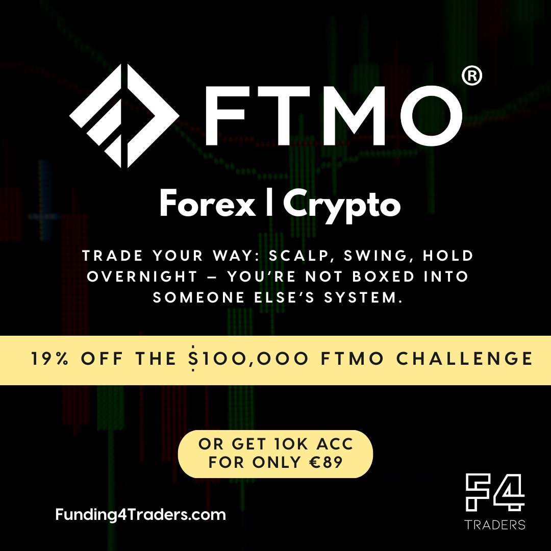 💸 FTMO Trade your way — scalp, swing, or hold overnight. No restrictions.  No limits. Get 19% OFF the $100K FTMO Challenge or grab a €89 10K account  today. 🚀 Start here: