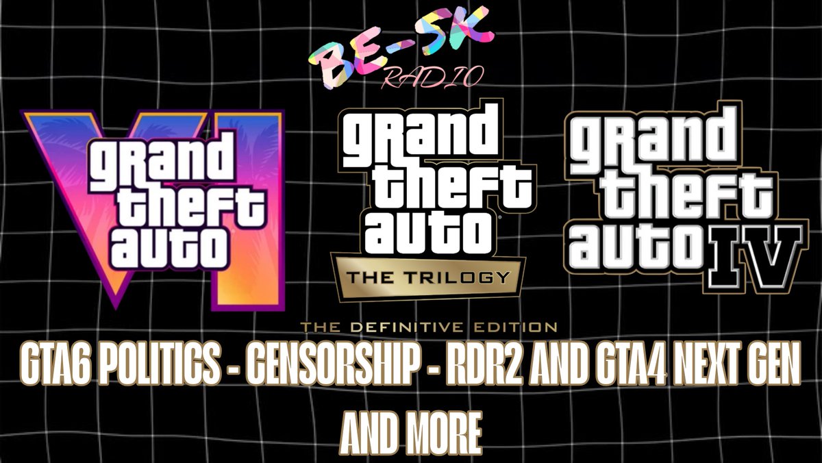 BeskInfinity's tweet photo. BE-SK RADIO EPISODE 0 OUT NOW!!! A podcast focused on Rockstar Games content 

This Episode includes 

GTA6 politics GTA Trilogy Censorship/Fixes RDR2 Ps5/Switch2 Dan Houser/Leslie Benzies/Lazlow Jones GTA4Port and more
WATCH NOW:
https://t.co/uZqqEiGWdV https://t.co/IwU3RThMeP