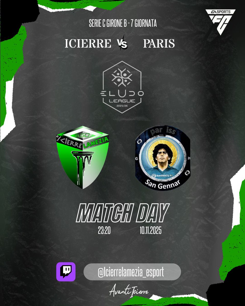 ⚡️| M̶A̶T̶C̶H̶ ̶D̶A̶Y
📅| 10.11.2025

🏆| <a href="/VPGItaly/">Virtual Pro Gaming Italy 🇮🇹</a> 
⚽️| Serie D1 - 10a Giornata
🆚| <a href="/MST_evergreen/">MST ALL STARS_Evergreen</a> 

🏆| <a href="/VPLItaly/">VPL Italy 🇮🇹</a> 
⚽️| Open League - 7a Giornata
🆚| #NuovaForgiaFC

🏆| <a href="/eLUDO_official/">eLUDO</a> 
⚽️| Serie C Girone B - 7a Giornata
🆚| #ParisSanGennar

📽️| Diretta sul canale Twitch