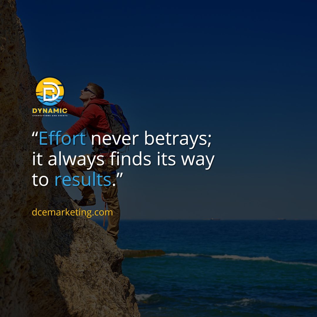Dynamicconevent's tweet image. 💪 Effort never betrays—it always finds its way to results. At Dynamic Connections and Events, we know that every action, big or small, builds toward meaningful success. Keep pushing forward and watch the impact grow!  #dynamicconnectionsandevents #effortmatters #GrowthMindset