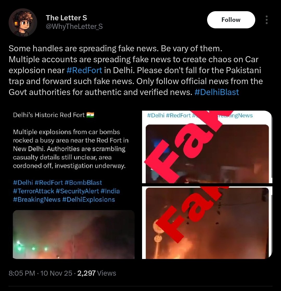 I don't understand what the fake news is here. 

Is this person always behind nationalist accounts? 

Why do they spread a Pakistani agenda and target the accounts of nationalists? 

Can this anti-national account (<a href="/WhyTheLetter_S/">The Letter S</a>) inform people about what the fake news is?