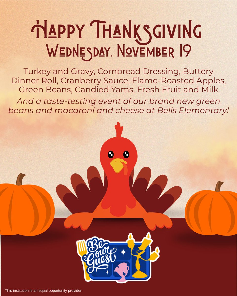 ColletonMeals's tweet image. Don’t forget - we are celebrating #Thanksgiving on Wednesday, November 19! Get ready to make some special core memories and have lots of fun in our cafeterias. 🧡 🤎 💛 

@ColletonSchools #Colletonsc #Colletonsouthcarolina #Colleton #scschools #Colletoncounty