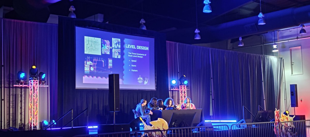 Got to step away from the Game Hall to see <a href="/SonicRushRerun/">Sonic Rush Rerun</a>'s dev panel. I'm so happy to have met them in Atlanta and have them in Dallas. The team is incredible and friendly and I just genuinely love them so much. Can't wait to see what they do next &lt;3