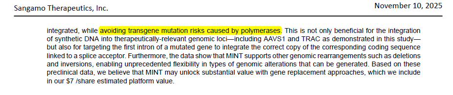 BiotechAnalysst's tweet image. HCW $SGMO PT $10
Consistent execution and clear regulatory alignment support filing under the FDA’s #Accelerated #approvalworkflow 

NAV1.7 epigenetic editing ZF

Sangamo&apos;s #next-generation #genome #editing platform #MINT 

in contrast to RNA DNA repl. no limit to the size