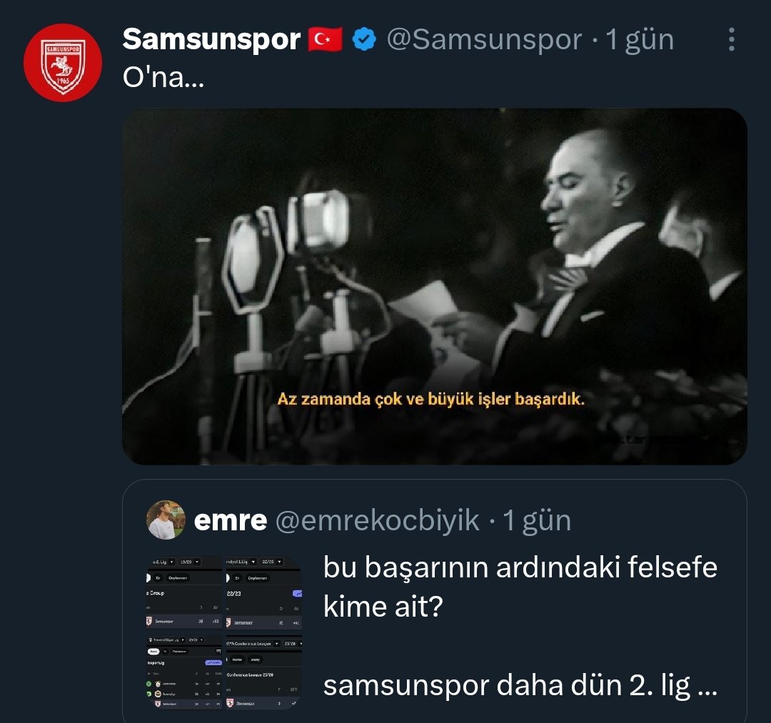 Sadece armasında değil,
Fikirlerinde,
Yaptıklarında,
İcratlerinde,
Her an klabimizde yaşatıyor ve yaşıyoruz...
<a href="/Samsunspor/">Samsunspor 🇹🇷</a>  
<a href="/YY_Samsun/">Yüksel YILDIRIM</a> 
#FikirlerÖlmez 
#Atatürk 
#NeMutluTürkümDiyene