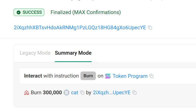 Realcatcoin1's tweet photo. 🔥🔥🔥BURN BABY BURN..... The tokens, that is..... Not the $cat

📢 REPOST &amp; LIKE if you think more should be bought and burnt 

Transaction 5JX8NbUaVFMeL2svkqycUamkpWGPz1YLL1oC14Ru7KxtHcdmehWgxjwEQc1WqMPfpVA8csQ9GwqvhZR8Xyu9qkLf

#ALTSEASON #memecoin #Web3Community https://t.co/FEyNkhnm5K