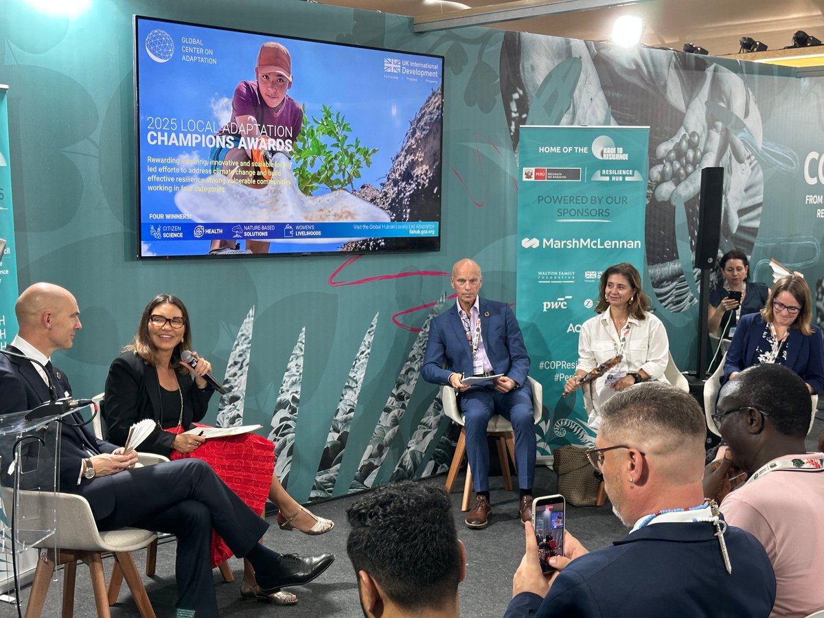 Honored to stand alongside H.E. <a href="/JanjaLula/">Janja Lula Silva</a>, H.R.H. Princess <a href="/DanaFiras1/">Dana Firas</a> of Jordan, <a href="/DPalmerFCDO/">Debbie Palmer</a>, Director for Energy, Climate and Environment at <a href="/FCDOGovUK/">Foreign, Commonwealth & Development Office</a> and <a href="/HIbrekk/">Hans Olav Ibrekk</a> Special Envoy for Climate and Security at <a href="/NorwayMFA/">Norway MFA</a>, at the Local Adaptation Champions Awards ceremony.