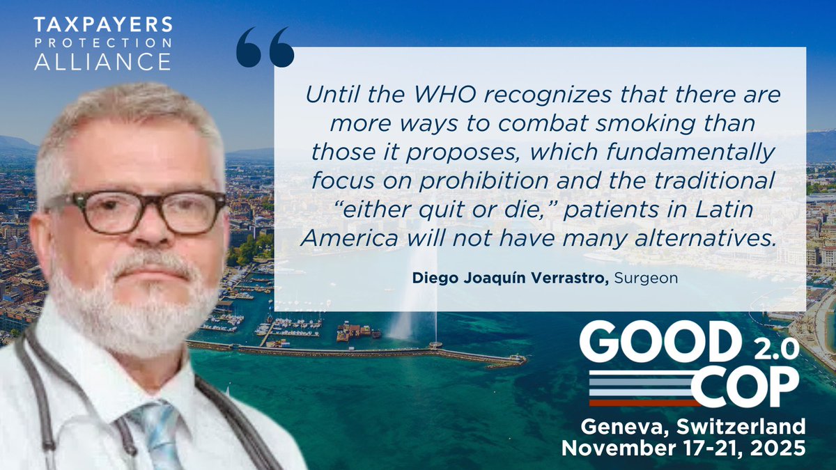 Meet Dr. Diego Verrastro (@<a href="/docverrastro/">Dr. Diego Joaquin Verrastro</a>), one of TPA's Good COP 2.0 experts!🔥

A surgeon and spokesperson for RELDAT, he’s helping lead THR efforts across Latin America—and as a former smoker, he knows firsthand how vaping can save lives.

Details: protectingtaxpayers.org/cop11/
