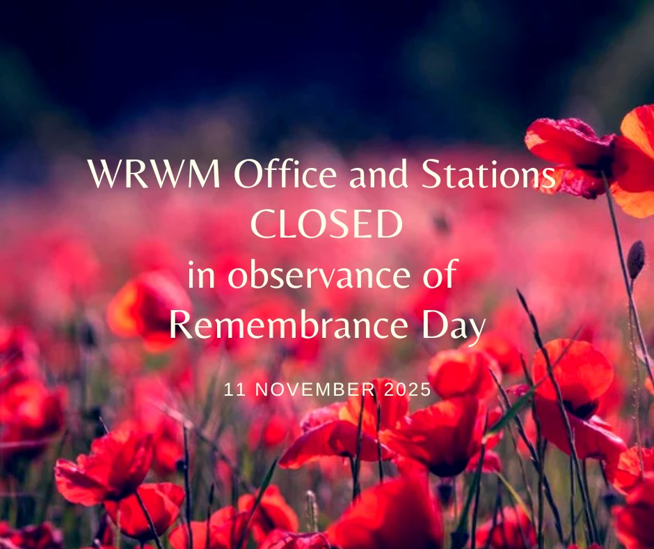 Lest We Forget. 

WRSB and all Stations are closed on Tuesday, November 11, in observance of Remembrance Day.