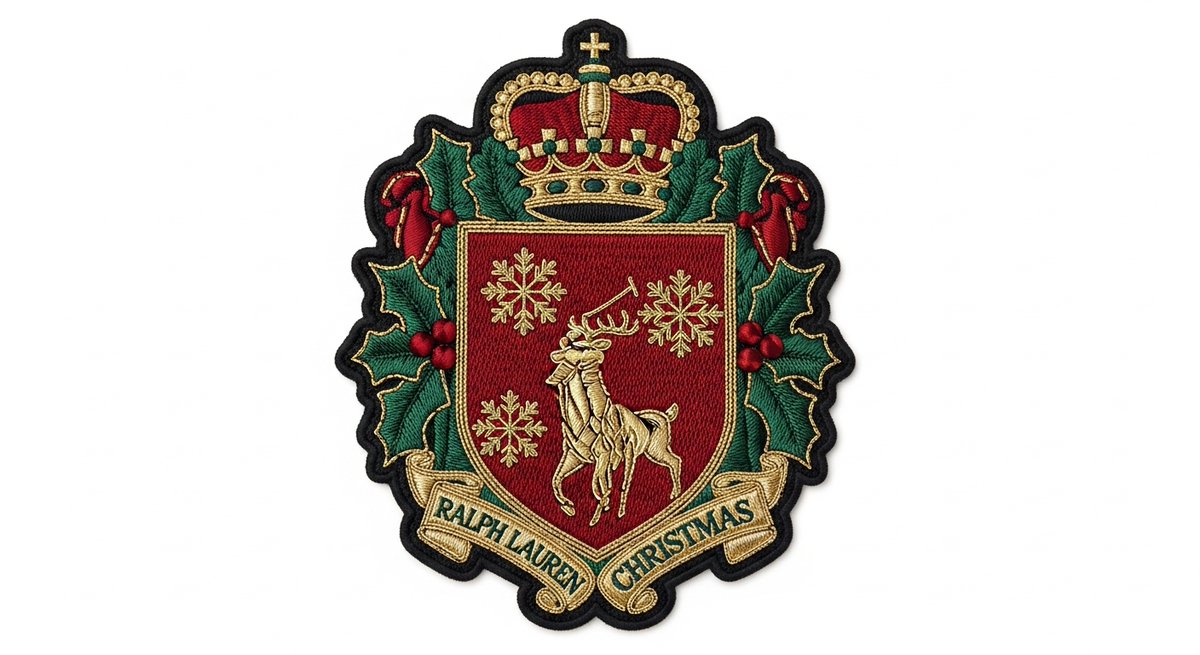DigitEMB's tweet image. Royal, festive &amp;amp; timeless 🎄👑 The Ralph Lauren Christmas embroidered patch defines luxury this season! 🦌✨ Perfect for collectors and fashion creators. ❤️
#RalphLauren #ChristmasPatch #DigitEMB #EmbroideryDesign #LuxuryStyle #HolidayMood #FestiveVibes #WinterMagic