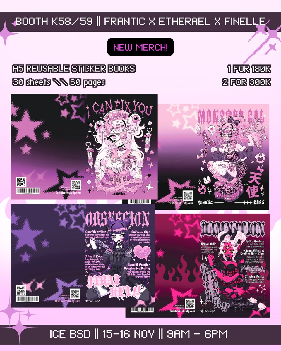 frantictrash's tweet photo. CF21 CATALOG (PART 1/4) 🇮🇩💘|| BOOTH K58/59 
hello cuties! so excited to be able to visit Indonesia again for CF 21 this weekend!

Reservations are open in the form below if you would like to cop something <3 

https://t.co/ElY3uOP1SR
#cf21 #comifuro21 #yamikawaii #creepycute https://t.co/WbuokuYHpA