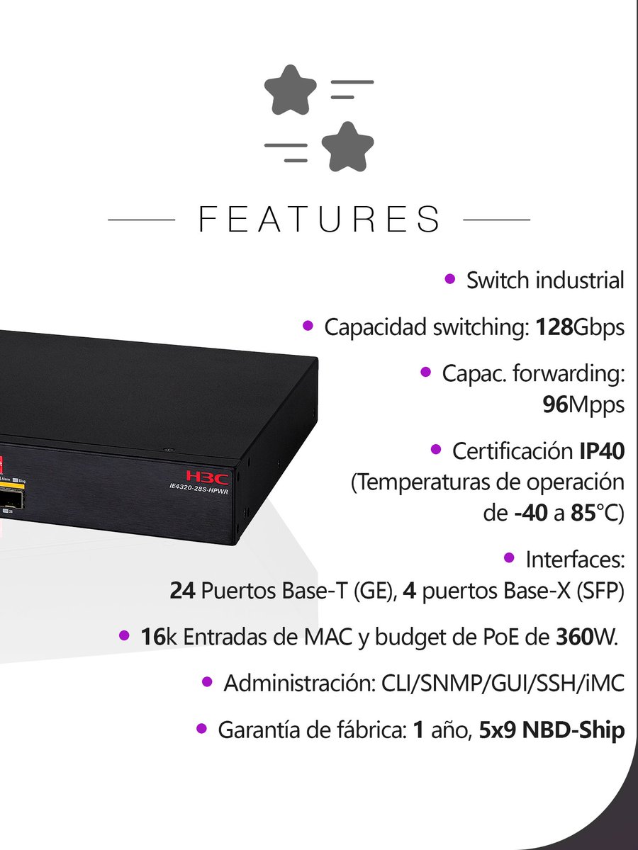 massivetechmx's tweet image. Switch industrial IE4320-28S HPWR
Portafolio Enterprise

Somos arquitectos de soluciones tecnológicas.
#h3c #h3cmassivetech #massivetech #switch #switching #conmutador #conmutadorindustrial #switchindustrial
@H3CGlobal 

Contáctanos para conocer más:
📞559275 9710