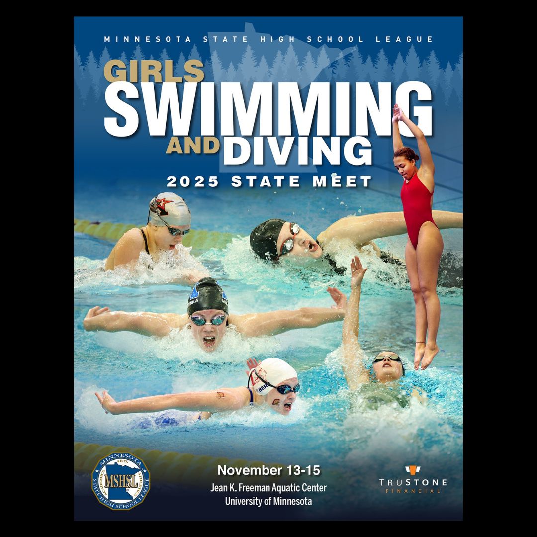 The Girls Swimming and Diving State Meet program is now available.
Programs are available exclusively online.
View, print or download the program.
State Tournament Programs: mshsl.org/programs