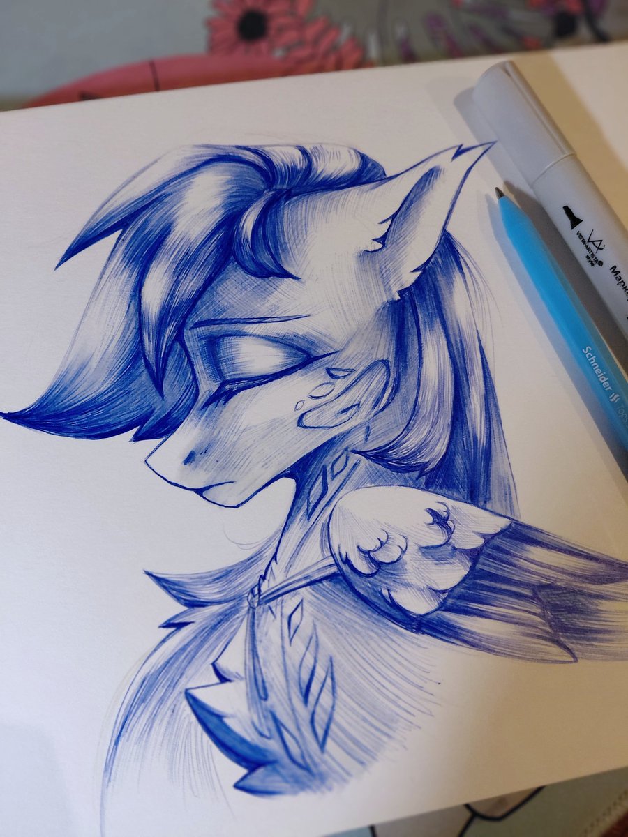 ballpoint pen and marker
my oc