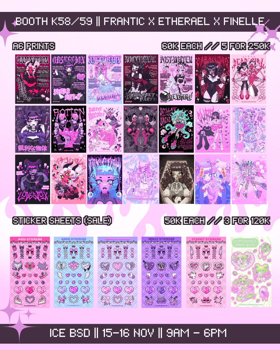 frantictrash's tweet photo. CF21 CATALOG (PART 1/4) 🇮🇩💘|| BOOTH K58/59
hello cuties! so excited to be able to visit Indonesia again for CF 21 this weekend!
Reservations are open in the form below if you would like to cop something <3

https://t.co/ElY3uOP1SR

#cf21 #comifuro21 #yamikawaii #creepycute https://t.co/LSDnnIRTSL